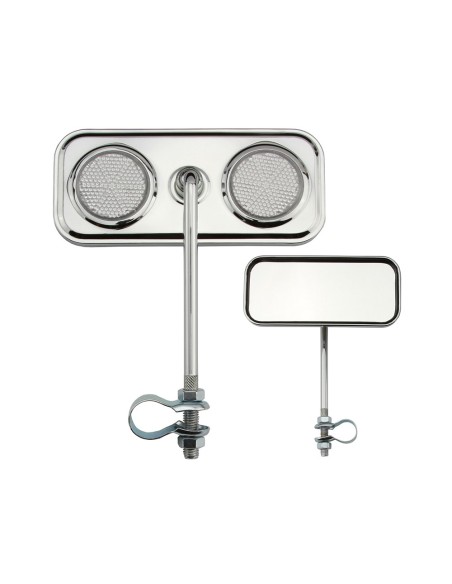 Rectangle Mirror Chrome Clear Reflectors.